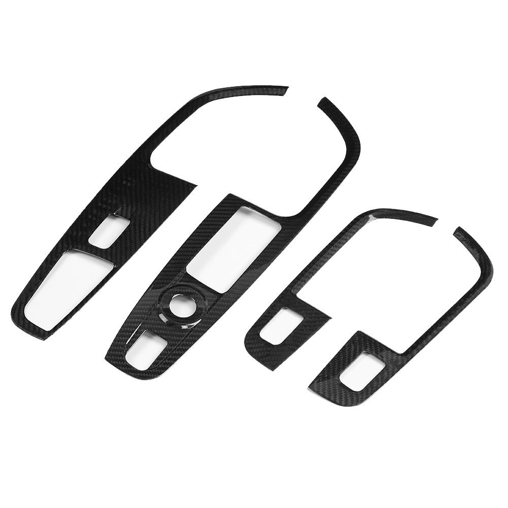 

4Pcs Car Glass Lift Switch Frame Black Carbon Fiber Fit for Alfa Romeo Stelvio 17 20