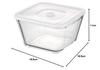 Iwaki Glass Airtight LL W X D X C3248HHMPW Heat-Resistant Container, White, Deep, Size, 19.0cm 19.0cm 11.0cm H, 1.5L,