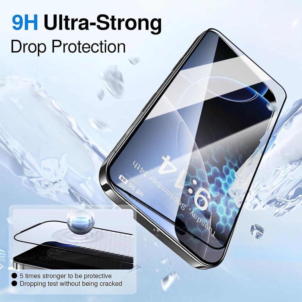 3/1Pcs Easy Install Tempered Glass for IPhone 17 Pro Max 17 Air Anti-Spy/HD Clear Screen Protector Dust Removal Quick Paste Box