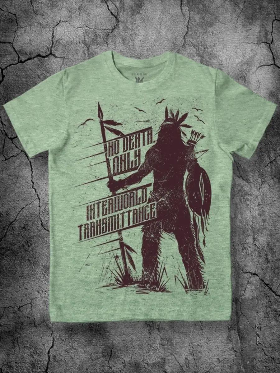 T-shirt with Indian print green 2XL
