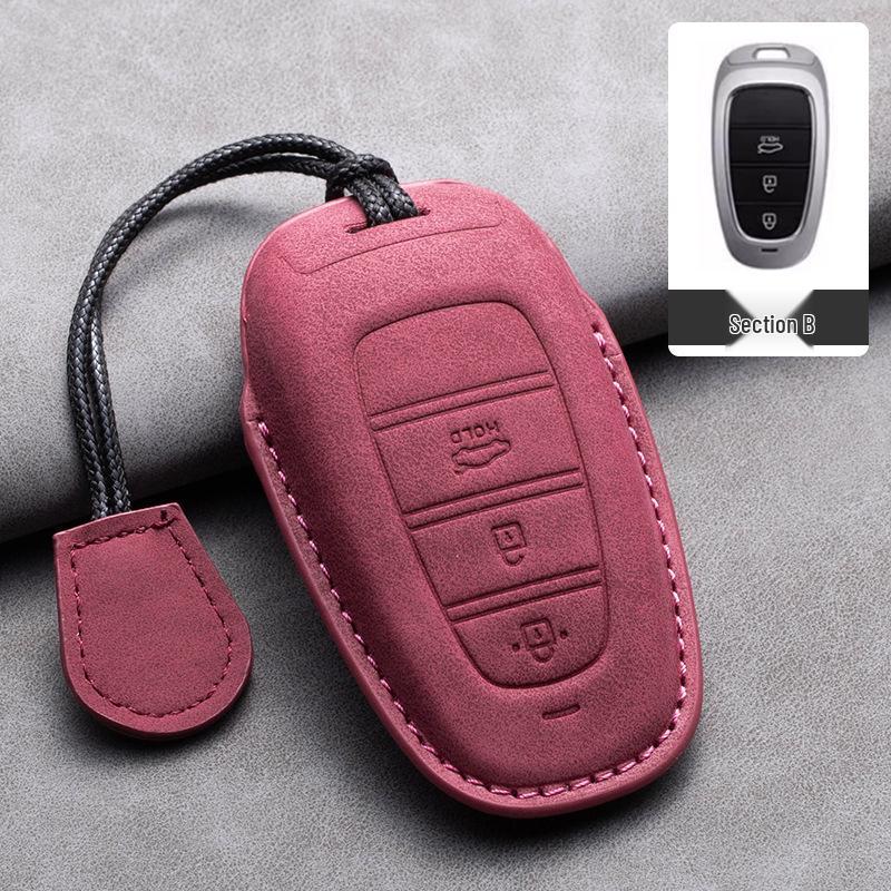 Nyckelfodral i läder för Hyundai: Kompatibel med IX35, Elantra, Mistra, Veloster, IX25, Verna