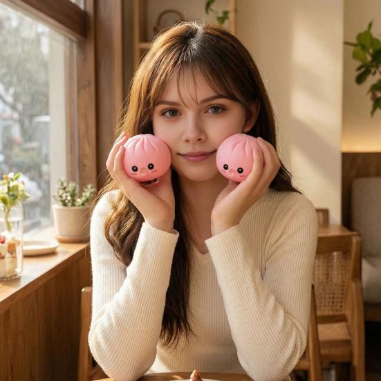12 stk. Bobleblæsende Dampet Bolle Legetøj med Dampkoger Tegneserie Dumpling Sensorisk Klemme Fidget Legetøj Stresslindring Afslapning Afspændingsværktøj