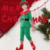 Christmas Elf Costume Set with Hat Accessories Boys Girls Elf Outfit Xmas Holiday Fancy Costume Party Cosplay Santa's Helper Suit