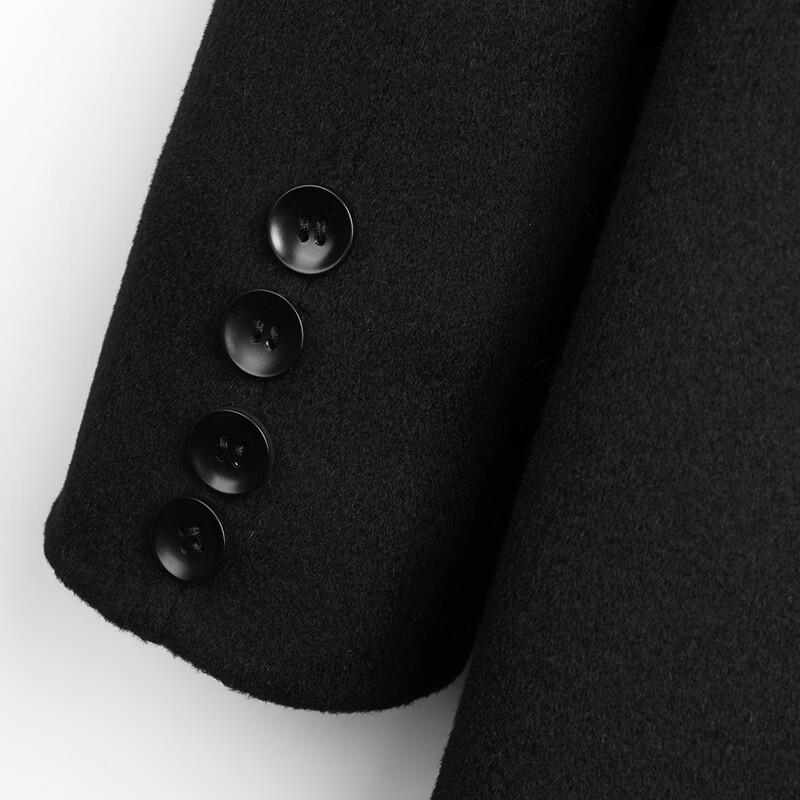 Fanzhen Men's Mid-length Wool Blend Overcoat