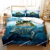 3D Print World Turtles Turtle Island Bedding Set Duvet Cover Bed Set Quilt Cover Pillowcase Comforter king Queen Size Boys Adult