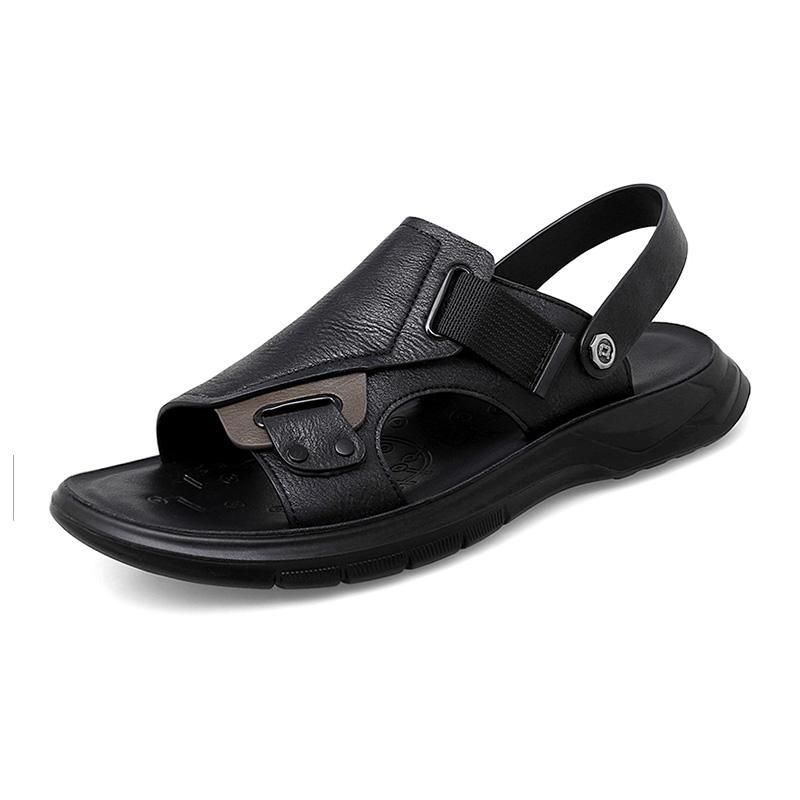Men's Summer Sandals 2024 Luxury Artificial Leather Casual Shoes For Men Comfortable Moccasins Barefoot Outdoor Fashion Slippers