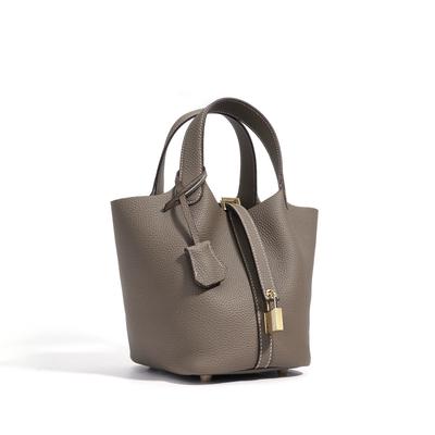 Women's Fashion Solid Color Leather Handbag with Lock Design, Casual Versatile Daily Shoulder Bag, Perfect Gift Purse