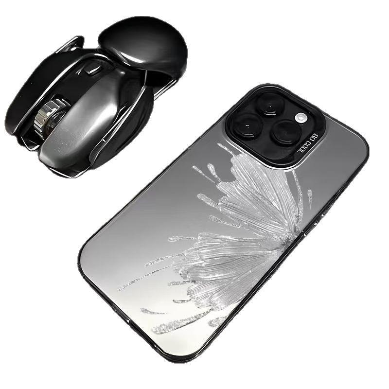 Silver Butterfly Case for Apple 14Pro/14ProMax/15/16/17
