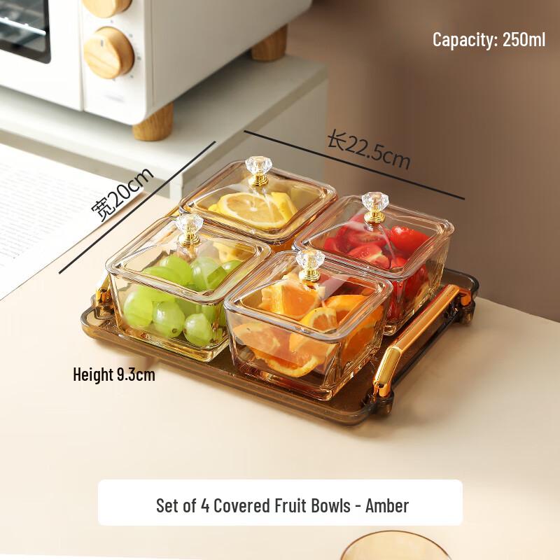 Luxury Nordic Glass Divided Snack & Fruit Plate