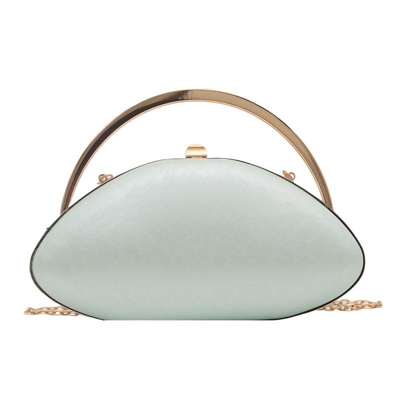 Designer Shell Shape Clutch Bag with Metallic Closure Chain Dinner Purse Women Evening Party Leather Shoulder Crossbody Handbags