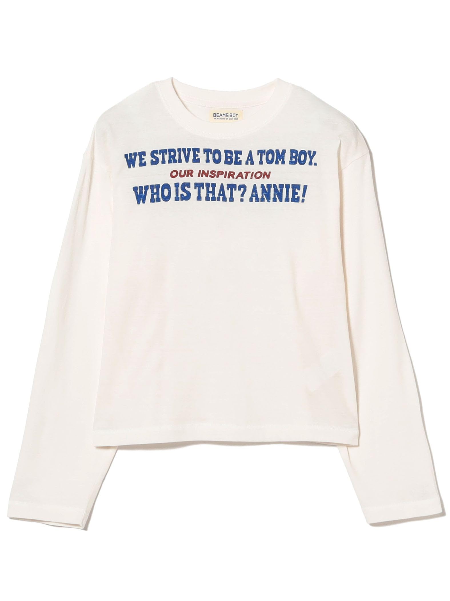 

Beams Boy L/S TEE Boy Message Long Sleeve T-Shirt Women s OFF_WHT FREE