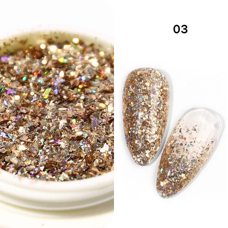6 Pcs/Set Glitter Flakes Irregular Aluminum Foil Sequins For Nails Chrome Powder Winter Manicure Nail Art Decorations