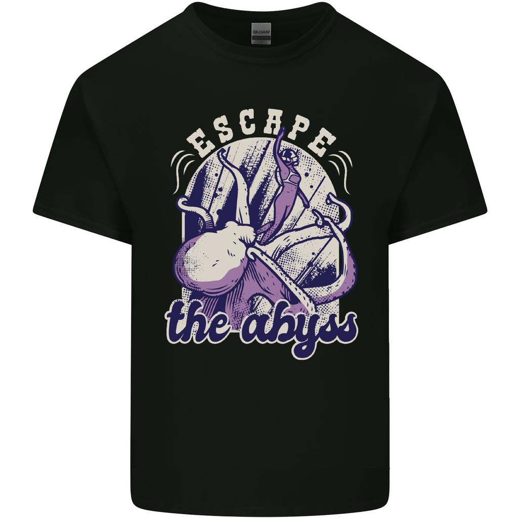 Escape the Abyss Scuba Diving Mens Light Cotton T-Shirt