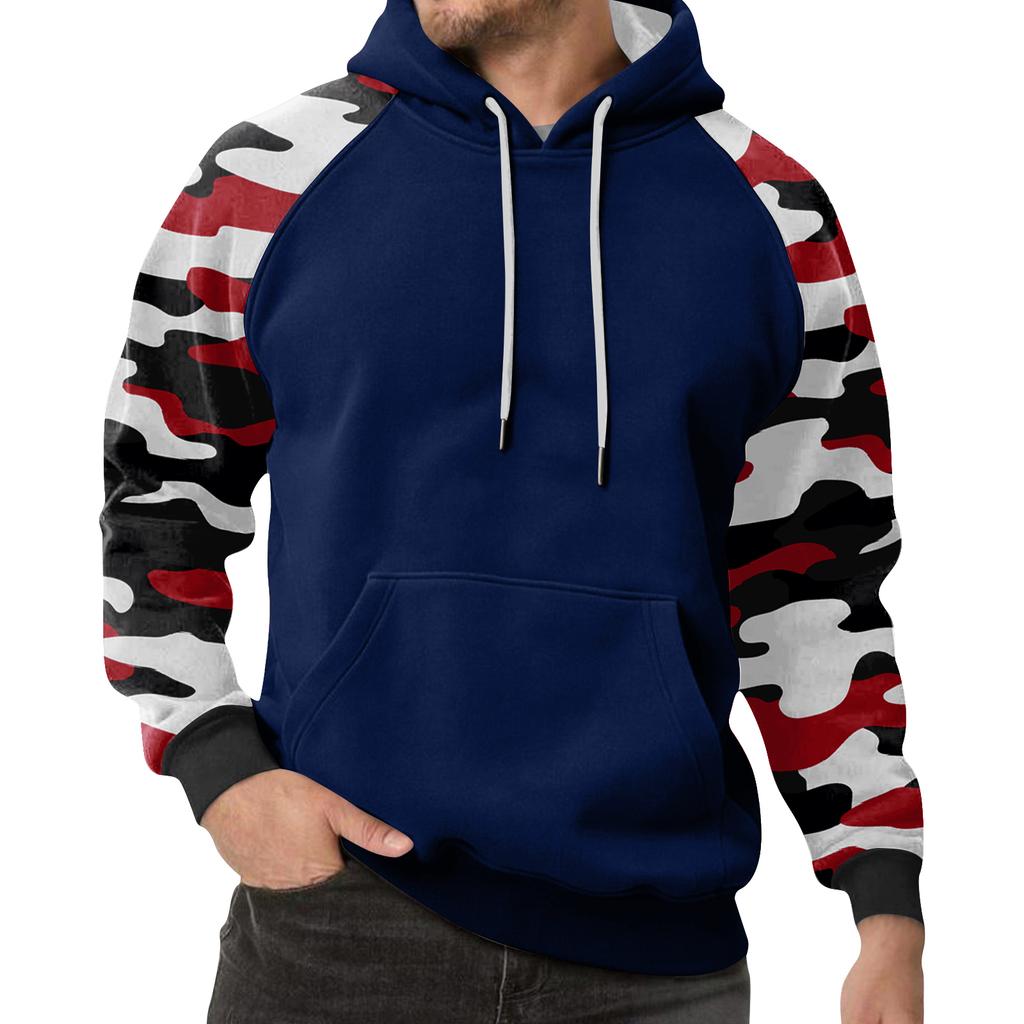 Herren Camouflage Sweatshirt Hoodie Herren Sport Übergröße Freizeit Sweatshirt