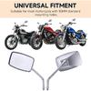Universal Motorcycle Mirrors - M10 Chrome Rectangle Handlebar Rearview Mirrors Compatible With Honda Shadow MSX125 Kawasaki Vulcan Z900 Suzuki SV650