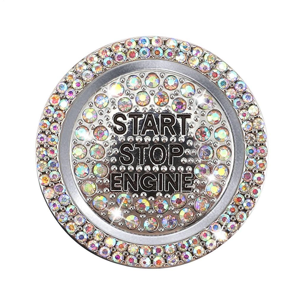 Engine Start Button Cover | Rhinestone Decorative Ring Decal -