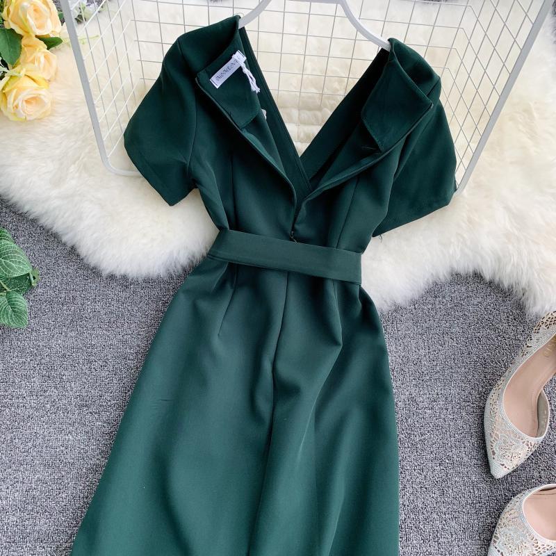 French Elegant New One Piece Dress Women V-neck High Waist Ruffles Sweet Party Dresses Female Korean Fashion Bow Vintage Fairy Dress 2024