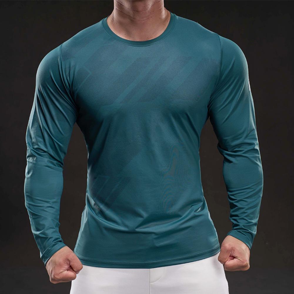 Neues Schnelltrocknendes Eisseiden-Langarm-T-Shirt für Herren Lässig Sportlich Elastisch Fitness Outdoor-Oberteil für Herren