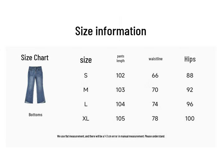 Women's Casual Slim Fit Mid-High Waist Micro-Flare Jeans