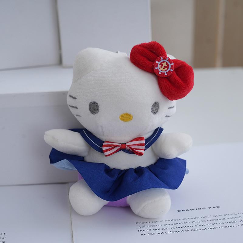 

Cute Keychain Plush Toy Soft Stuffed Animal For Bags Gift Kids Red Blue Dress