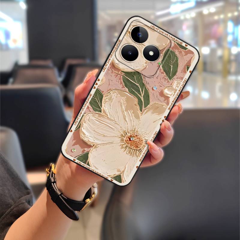 

Масляний живопис М який чохол Чохол для телефону Для Realme C53/Narzo N53/Note50/C51/C51S ТПУ Силіконовий Захисний Повний обхват Міцний Realme C53/Narzo N53/Note
