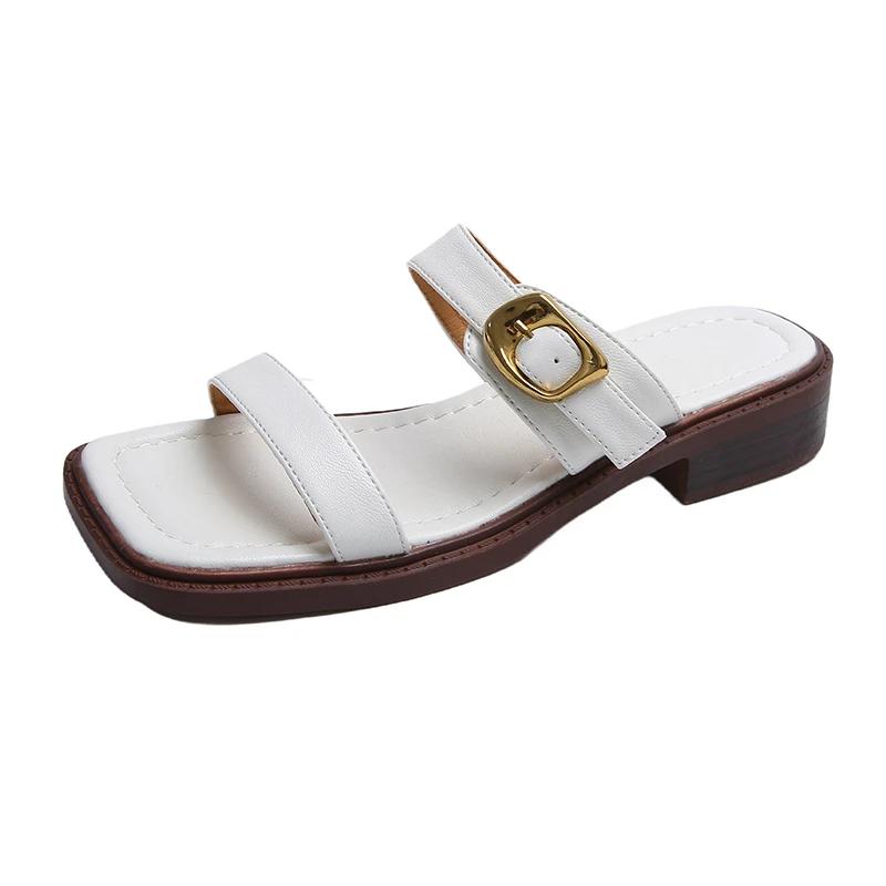 Fashion Women Slipper Woman Summer Flat Heel Roman Shoes Low Heels Sandals Footwear 2025 Women's Gladiator Open Toe Beach Ladies