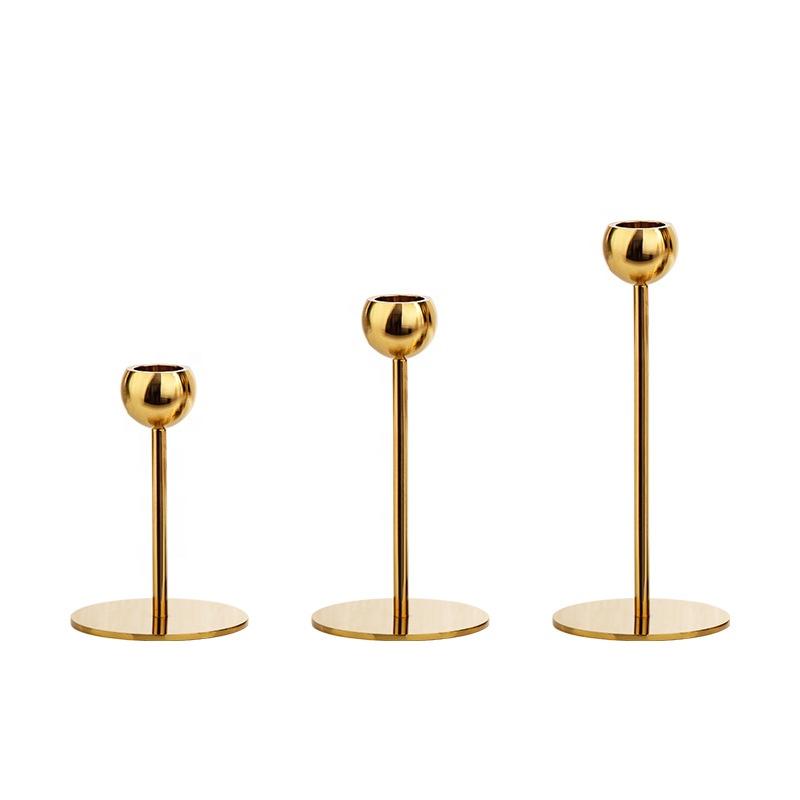 Candle Holder | Vintage Modern Gold Candlestick for Table, Mantel & Wedding Decor