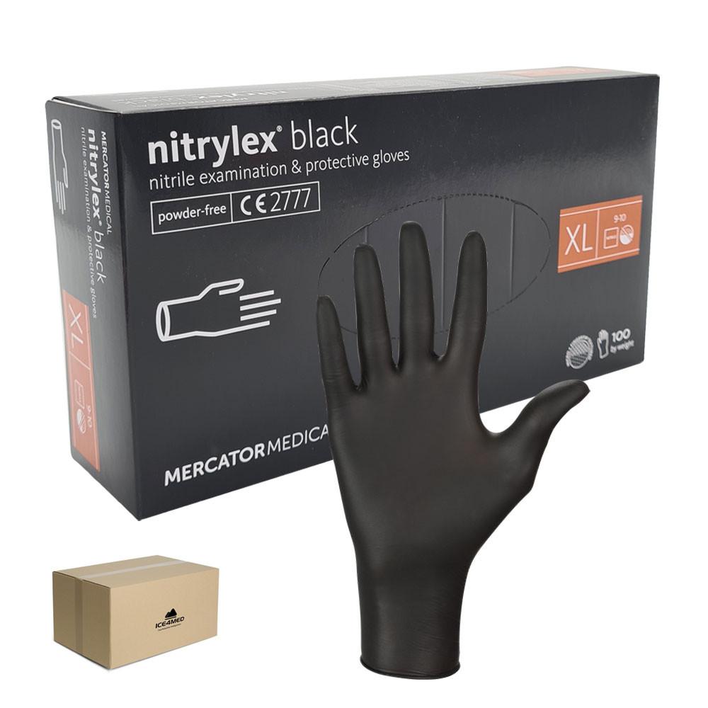 Nitrile Gloves Black Mercator Nitrylex Black 100 Pieces Carton 10 Pack