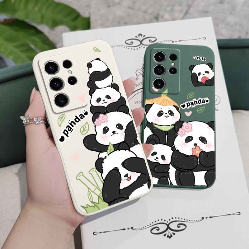 Panda House Phone Case For Samsung Galaxy S24 S23 S22 S21 S20 S10 S10E Ultra Plus FE Note 20 Ultra 10 Plus Cover