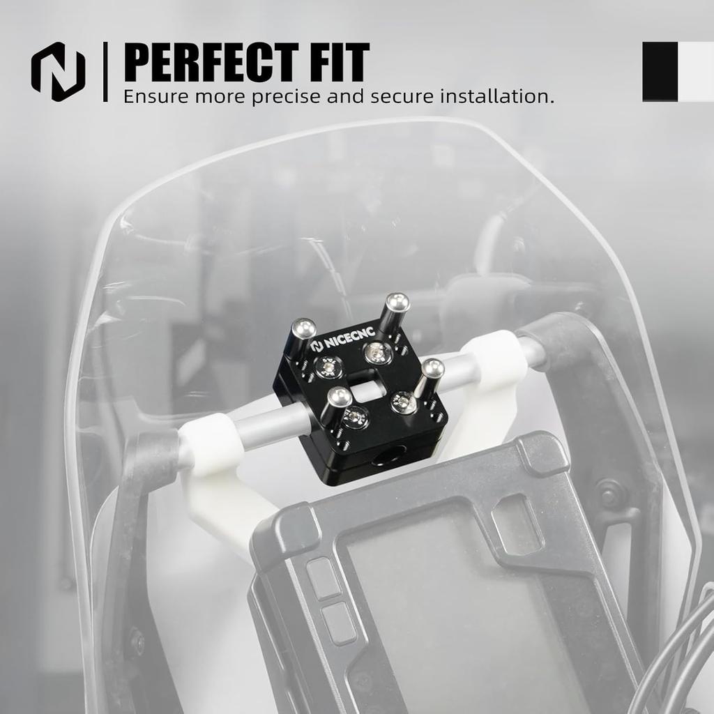 NICECNC 12MM GPS Holder Bar Clamp Compatible With Yamaha Tenere 700,Super Tenere XTZ1200 14-22,R1200 1250 GS And GSA 14-22,Aprilia Tuareg 660-