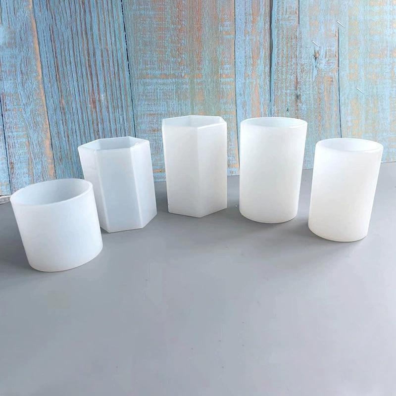 1PC Candle Molds for DIY Crafts Wax Candle Making 3D Making Soaps Multi-size Pillar Casting Silicone Moulds Hexagonal Cylinder