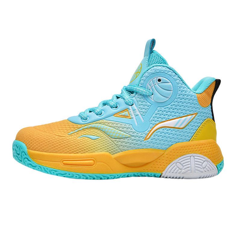 2025 New Children's Sports Shoes Primary and Secondary School Students Breathable Trend Middle and Older Children's Basketball Shoes Rub Sound