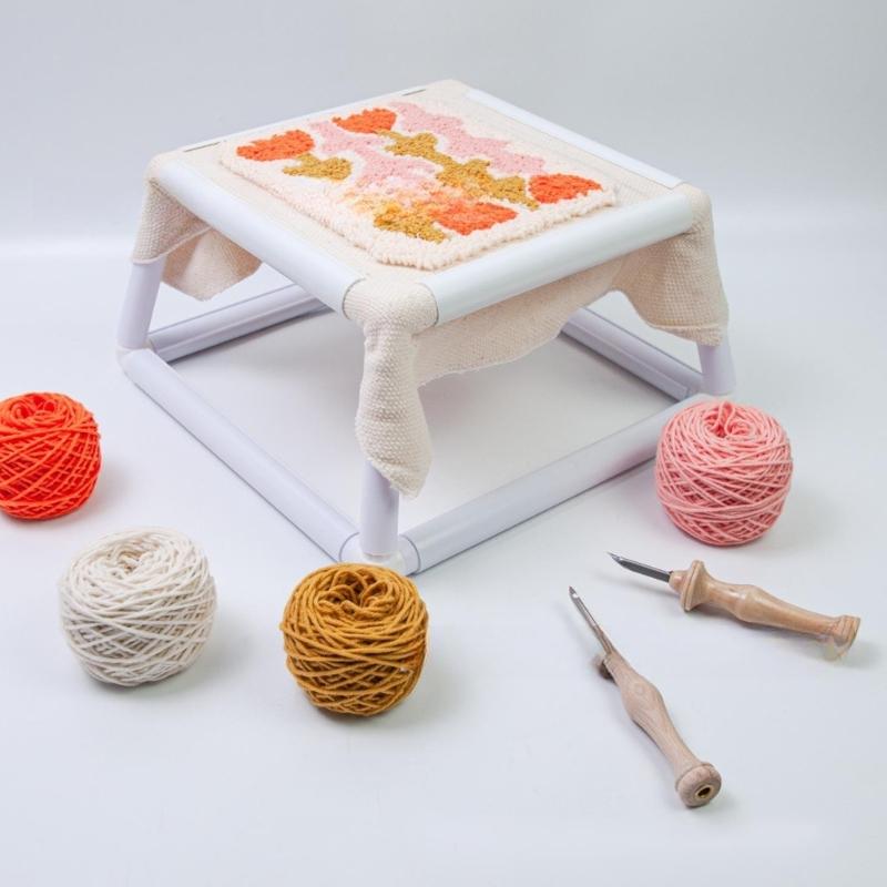 Square Embroidery Clip Hoop Double Layer Stitching Clip Hoop Stitching Clip Frame Embroidery Display Frame for Stitching