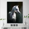 Modernes weißes arabisches Pferd, Leinwandgemälde, Wandkunst, Bilder, Tierposter und Drucke für Wohnzimmer, Heimdekoration, Cuadros