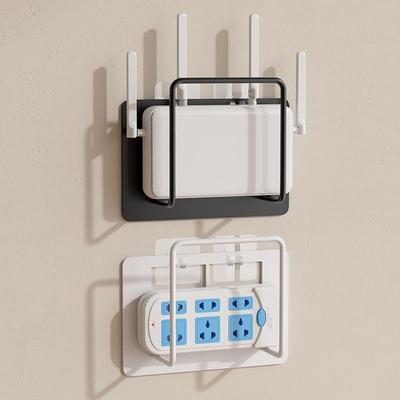 Nástěnný stojanový držák na router s designem pro správu kabelů pro držák úložného boxu a set-top boxu, není nutné vrtání, Wi-Fi police,