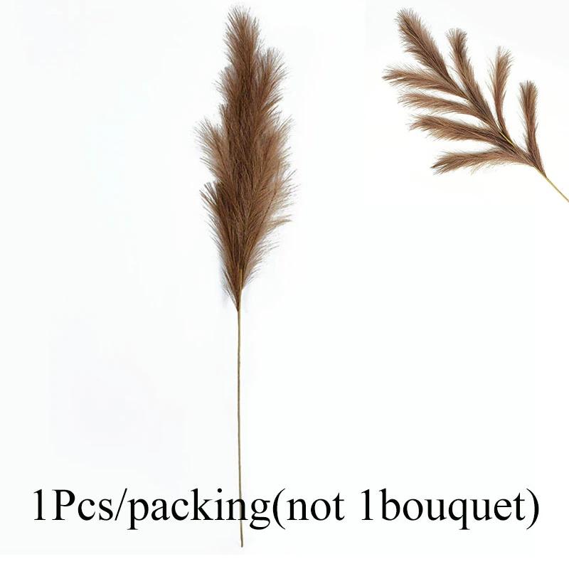 5pcs Extra Large Pampas Grass Stems 120cm Fluffy Artificial Silk Reed for Boho Home Wedding Decor