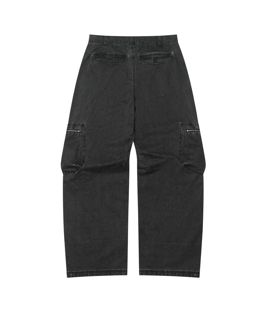 Sekeonmonollogeu Washed Wide Cargo Pants [Charcoal]_Sept082Charcoal