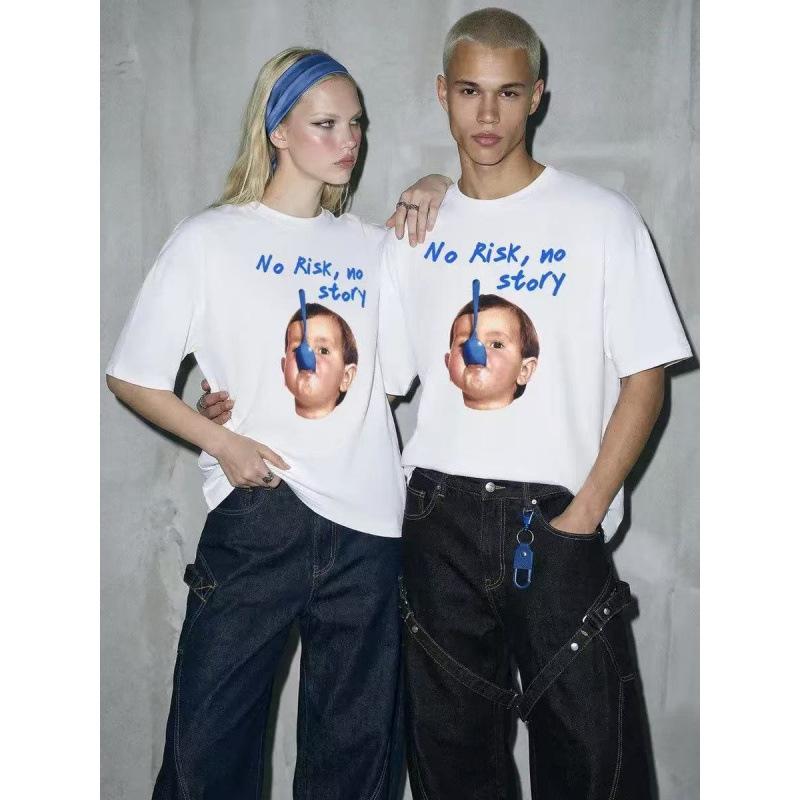 Pure cotton American short-sleeved dwT-shirt women s bottoming shirt loose top S