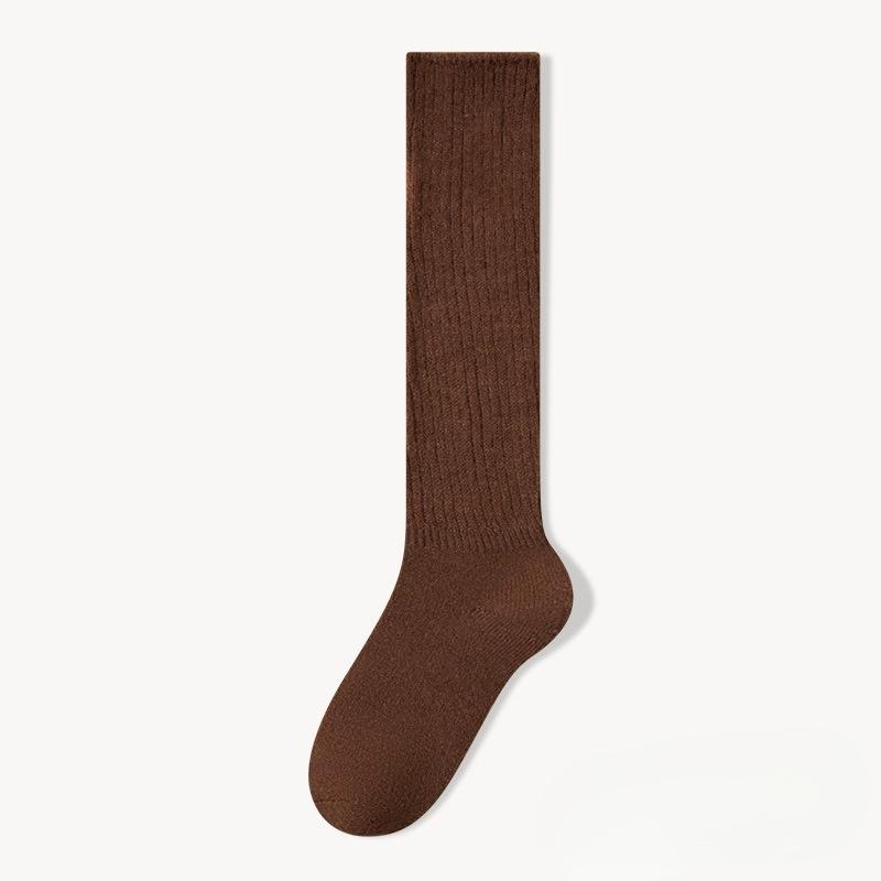 Solid-color Minimalist Pile Socks - Warm and Thick Winter and Autumn Wool Socks, Comfortable and Durable, Trendy Long-legged Socks