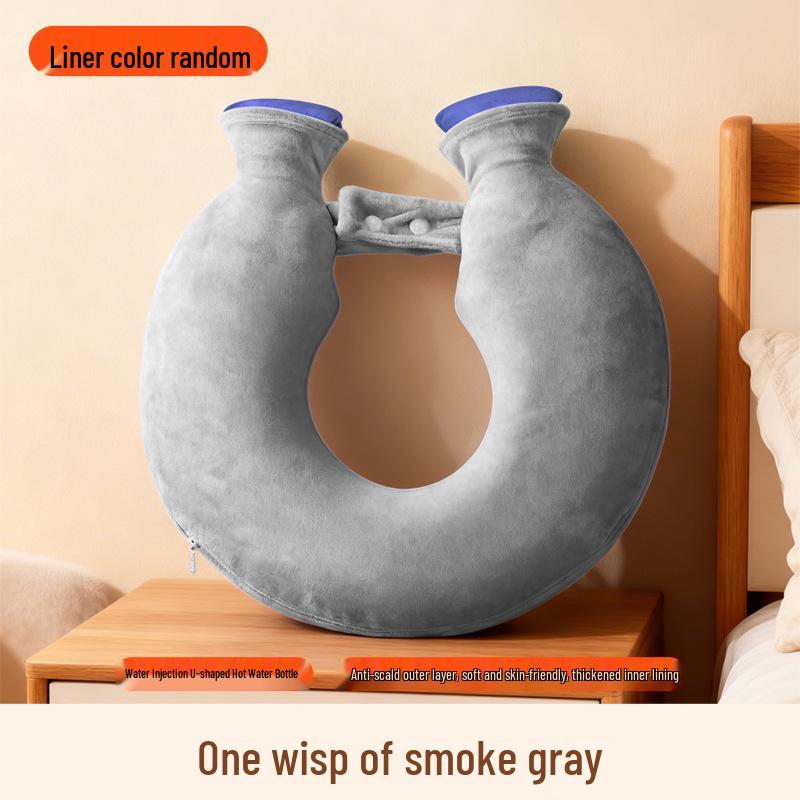 U-förmiger Heißwasserbeutel für die Halswirbelsäule: Explosionsgeschützter verdickter Schal-Kissen für Nacken-, Schulter- und Kopfschmerzlinderung.