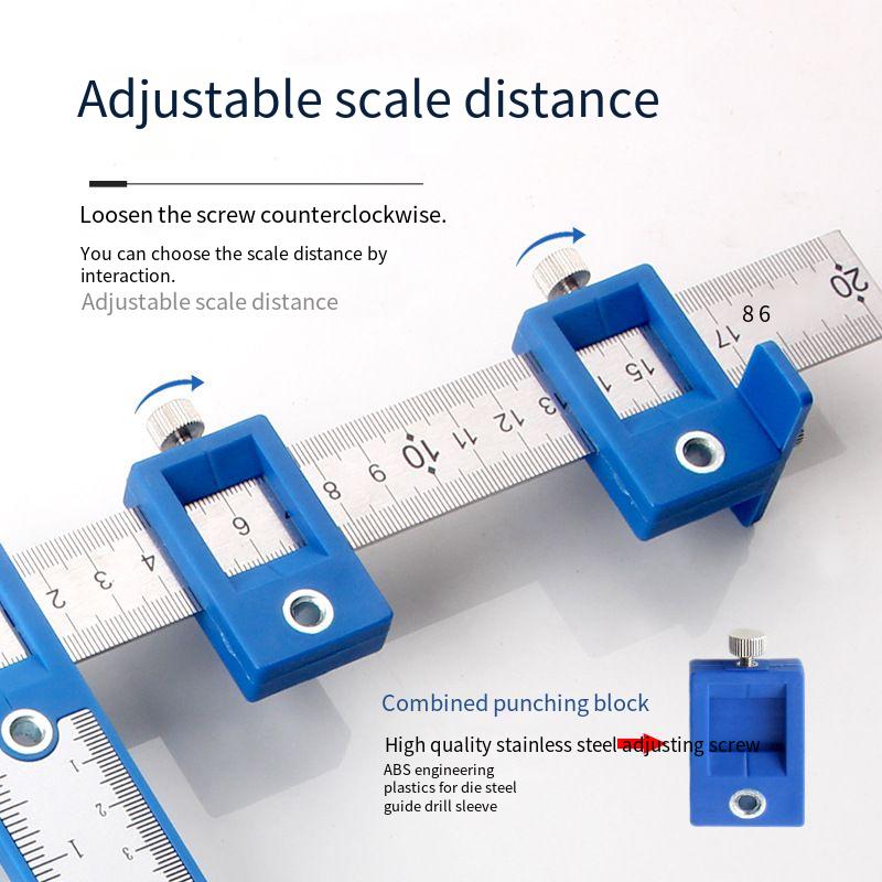 Cabinet Handle Knob Drill Guide Jig Adjustable Hole Punch Locator Template for Woodworking Installation