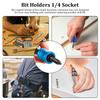19PCS Screwdriver Bits Holder Extension Bar Keychain Screw Adapter with Carabiner Drill 1/4 Inch Hex Shank Hanging Carry Tool