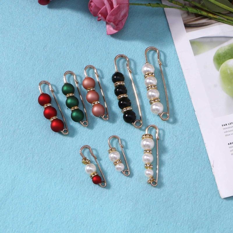 Pearls Brooch Tightening Waistband Pin Smaller Openning Bottom Brooches for Rhinestone Metal Diy Finding Accessories