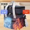 Large Capacity Lunch Cooler Insulated Double Deck Bag, Quilted Leakproof Thermal Tote, Bag for Soup Portable with Shoulder Strap Carrier