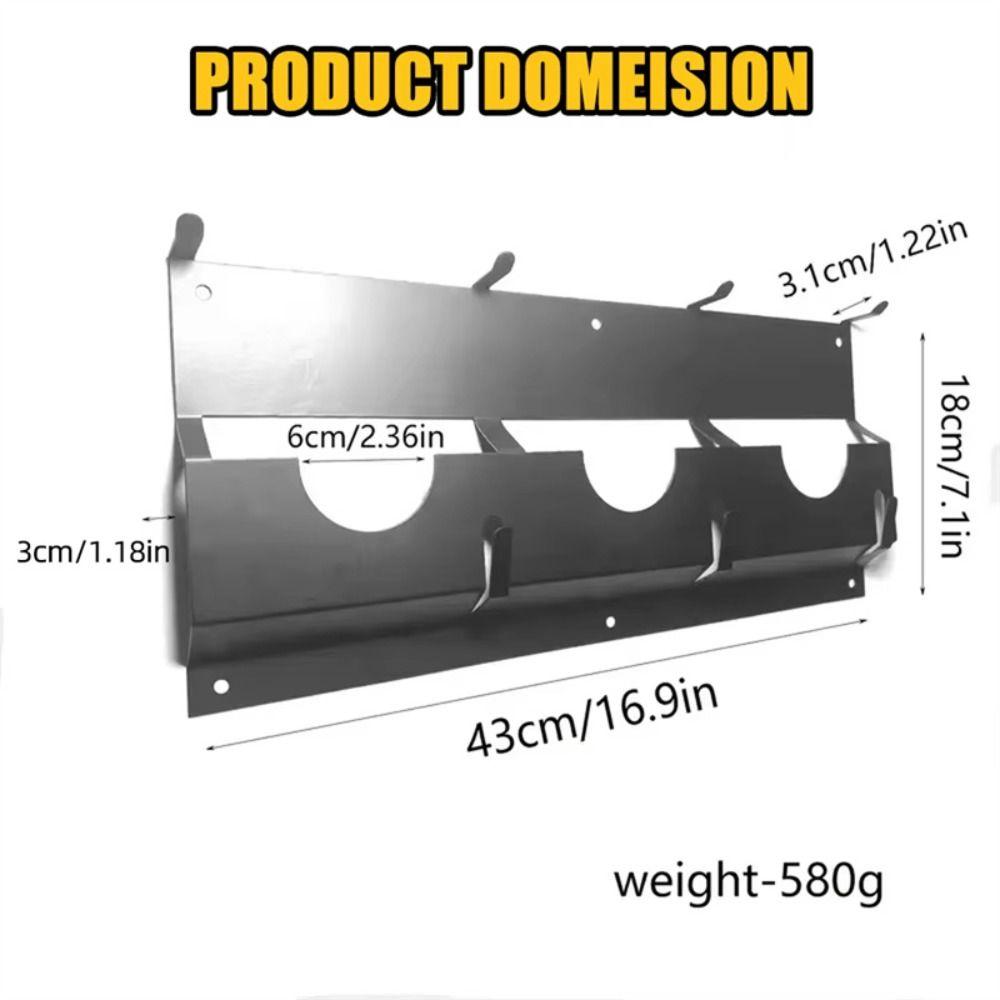 Large Capacity Hand Tool Organizer Rust Proof Metal Storage Rack Fixed Polishers Holder