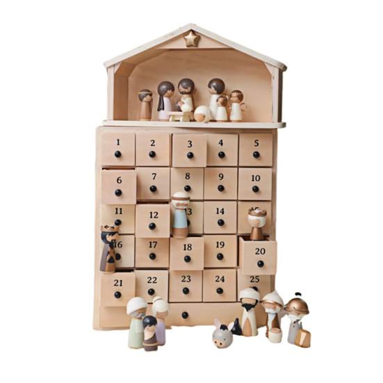 

Набор «Спаситель Рождество» Адвент-календарь Рождества с 25 ящичками Рождественское украшение стола Религиозная семейная традиция Сувенир для христиан A