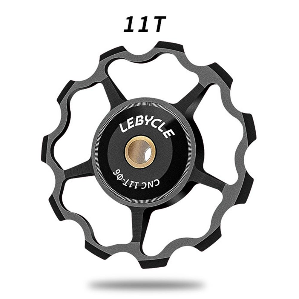 9T/11T/13T/15T Mountain Bicycle Rear Derailleur Pulley Jockey Steel Bearing Bike Aluminum Alloy Guide Roller MTB Road Bike Parts Black 11T