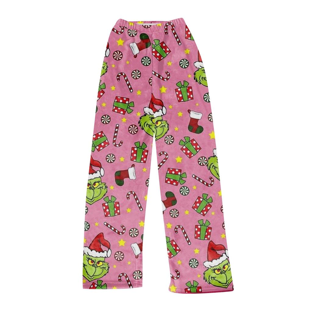 Damen Freizeithose mit lockerem Schnitt und Weihnachtsdruck
