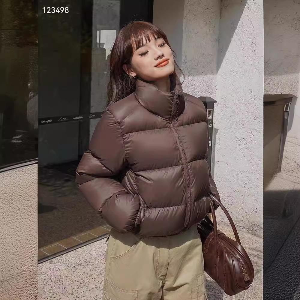 Short thickened down jacket women's winter new stand-up collar small bread jacket white duck down European and American ins jacket