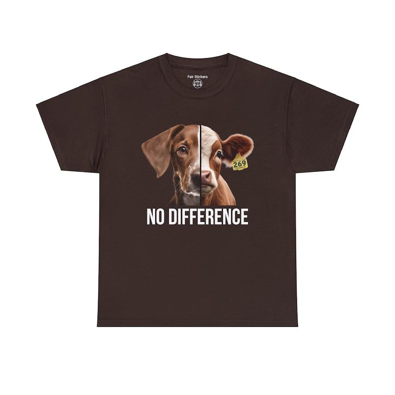 Veganský aktivistický t-shirt Antispeciesismus Žádný rozdíl Milovníci telat a psů Nápady na dárky pro rostlinnou stravu pro osvobození zvířat Tričko